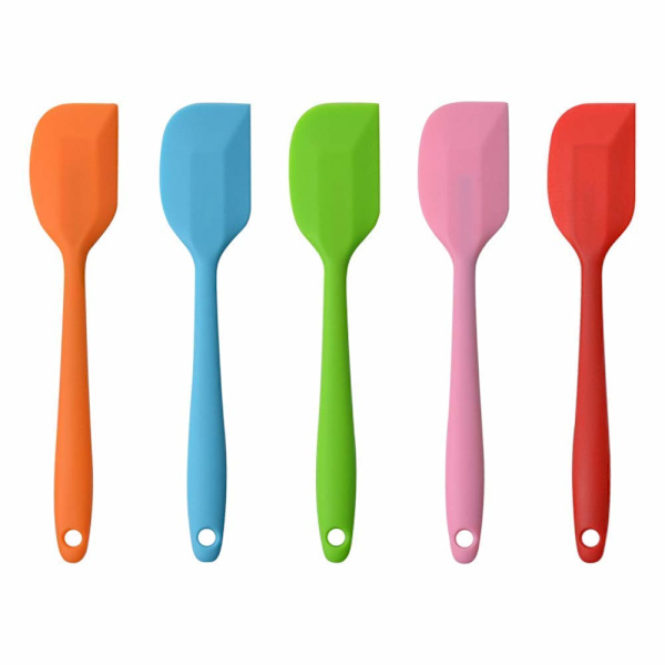 Silikonespatelsæt med 5 - 500°F varmebestandige sømløse gummispatler  Køkkenredskaber Non-Stick til madlavning, bagning og blanding (22cm / 8,6inch)