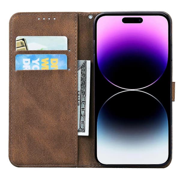 Præget PU-etui til iPhone 17 Pro Max BROWN