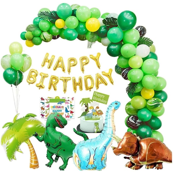 Dinosaurusten syntymäpäiväjuhlakoristeet Pojan suuret dinosauruksen syntymäpäiväilmapallot Lasten syntymäpäiväkakkupäällinen pojan syntymäpäiväjuhliin iso