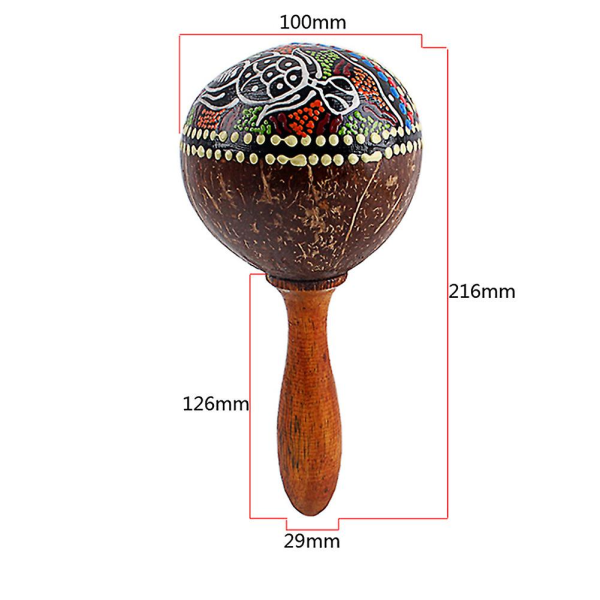 Kookospähkinänkuoren hiekkavasara käsi helistin lyömäsoittimet soitinlahja (1 kpl, ruskea)