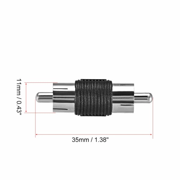 sourcing map RCA Male to Male Connector Adapter Coupler for Stereo Audio Video AV TV Cable Convert 4Pcs