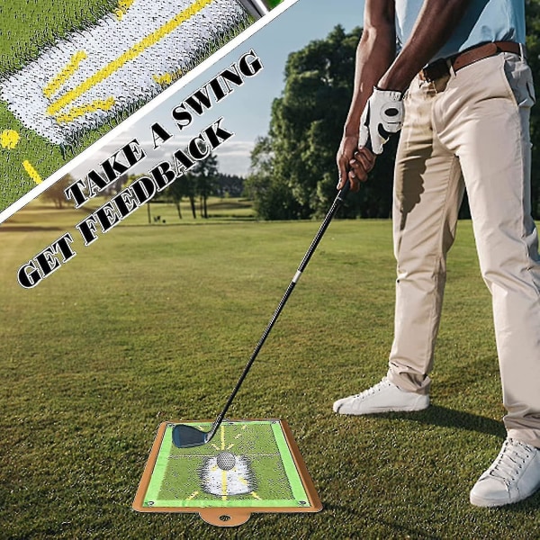 Golftræningsmåtte til swingdetektionsbatting, Premium Golf Impact Mat, Path Feedback Golføvelsesmåtter