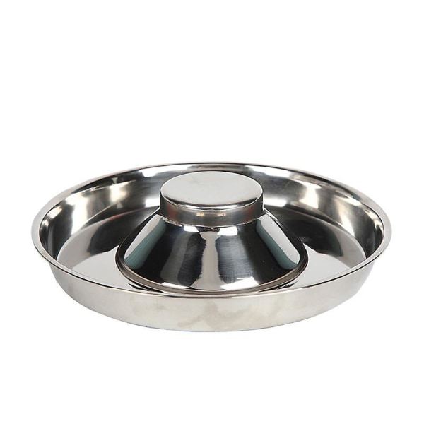 2 rustfrie stålskåle til langsom fodring af hunde, hvalpefravænningssål kan bruges til flere hvalpe til at spise vand og hvalpeskåle (30*3,2cm)