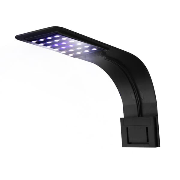 Akvarielys LED hvitt og blått lys nano klipsbelysning Svart Black