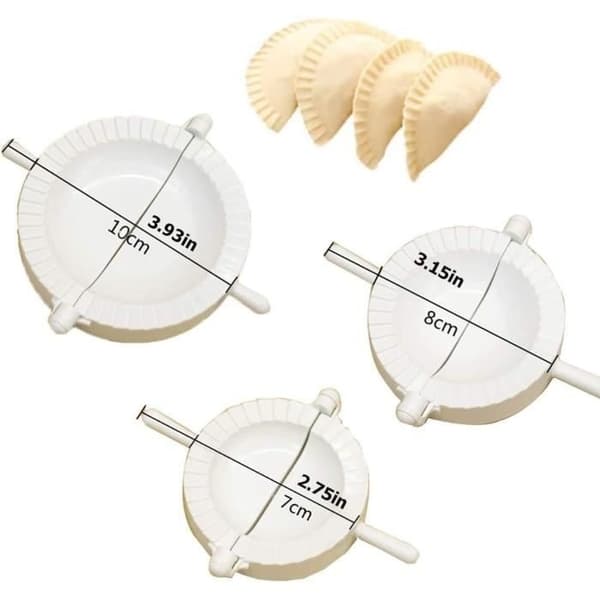 Ravioliformar - Set om 3 - Vita - 10 cm, 8 cm, 7 cm - PP-material - Köksredskap