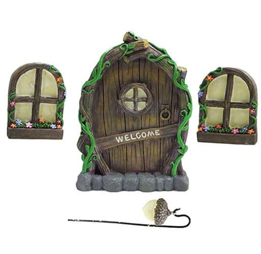 Fehave Dørsæt og Fe Døre Miniature Havepynt