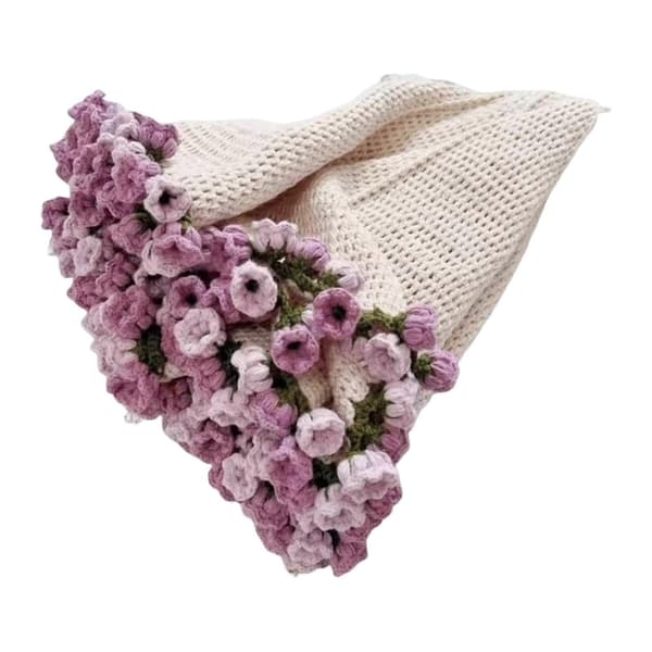 Blomstertæppe Hæklesæt Rosebuket Tæppe DIY Sæt Hæklet Buket Plaid Håndværkssæt D