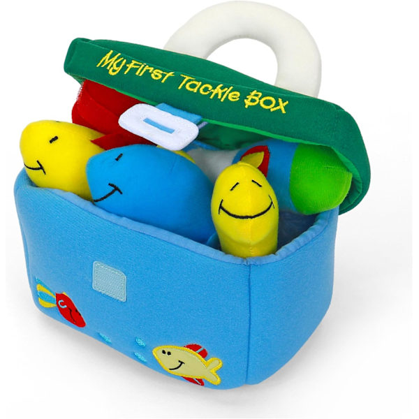 Baby Play Soft Collection, My First Tackle Box 5-osainen Pehmolelusetti Ratinan, Piipon ja Rypistyslelujen kanssa, Aistipeli Vauvoille ja Uusille Tackle Box