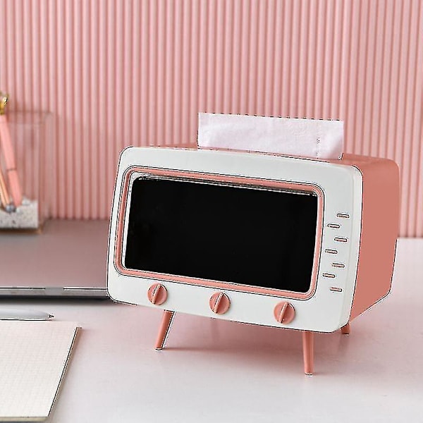 Tv Tissue Box Telefonholder Stue Hjemmeskrivebord Opbevaring Multifunktionel Skuffe