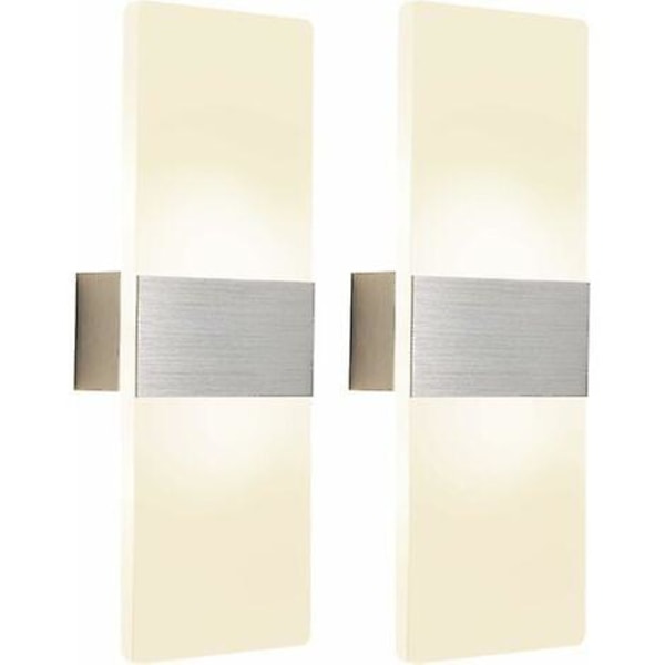2 pakke indendørs led væglampe 6w akryl væglampe Moderne Design Neutral Hvid Dekoration Vægbelysning Til Stue Soveværelse Gang Badeværelse 27x10x