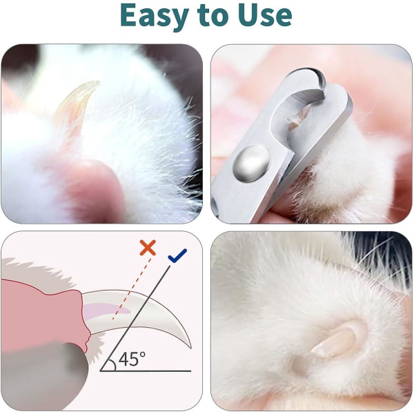Cat negleklippere er enkle å bruke. Negleklippere til kjæledyr er behagelige å holde. Kattesaks gjør det raskt og enkelt å kutte klør
