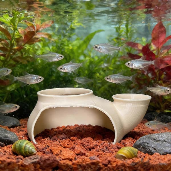 Akvarium Underjordisk Hule 3D-printet Pladsbesparende Organizer til Køkken Beige L