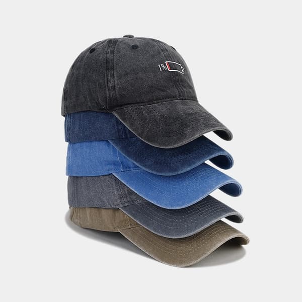 Vasket baseballcaps for menn med trykk