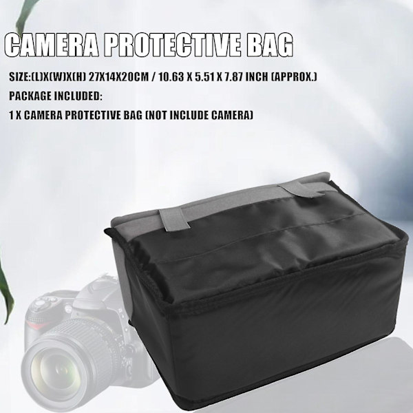Polstret beskyttende taskeindsats Liner Case til Dslr-kamera, objektiv og tilbehør Sort