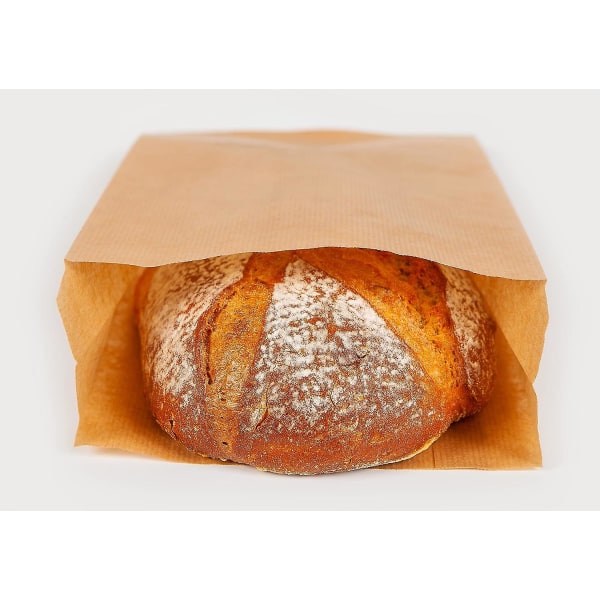 15*5*22 cm, 100-pack bruna papperspåsar för frukost, papperspåsar, brödpåsar, godis, kakor, snabbmat, kaffe, matbageri