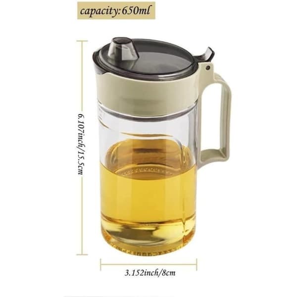 Oljedispenser - Oljeflaska - Glasflaska - 650 ml - Skyddslock - Grön