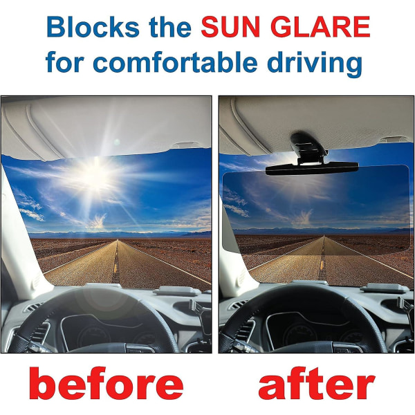 Solskyddsförlängning för bil, bil solskyddsförlängning Anti-bländning bil solskyddsförlängare solskydd för bilar Framsätesförare eller passagerare