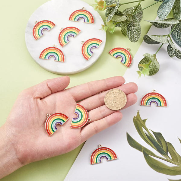 PandaHall emalje charms vedhæng legering dyr dinglende charms perler til halskæde armbånd øreringe smykker fremstilling RainbowColorful