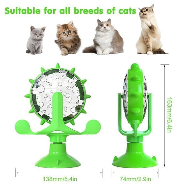 Godbidsdispenser til katte og hunde - Interaktiv foderdispenser til katte (grøn)