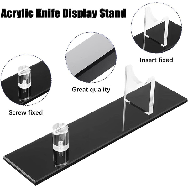 Akryl Knives Stand - Knive Display Holder Til Display - Nives Display Stand Rack 2d Akryl Knives Skrivebord Display Stand til Jagt Og Knive