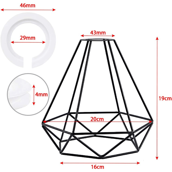 Lampskärm Tak, Metall Lampskärmar, Trådljusskärm Svart, för Kök, Matsal, Sovrum, Hall Black