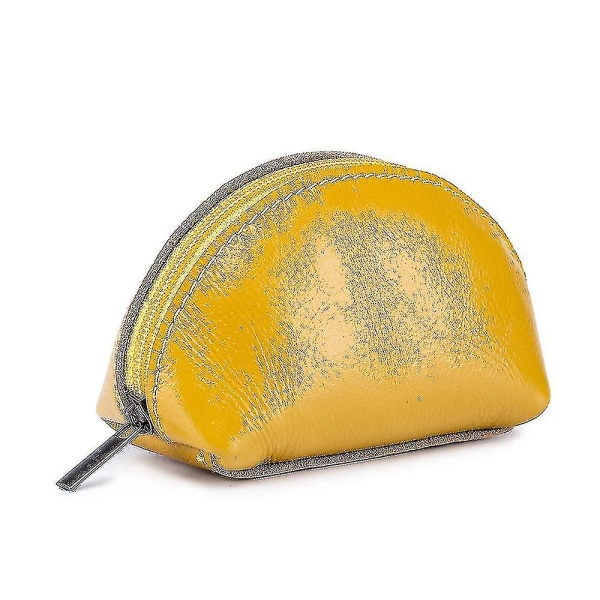 Nahkainen Retro käsintehty kolikkokukkaro Mini Kulunvalvontakorttikotelo Avainpidike Kolikkokukkaro Aikuisten Unisex Keltainen