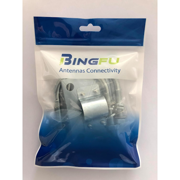 Antennemast klemmebeslag med U-bolte Anti-Rust klemmepanel rør monteringshardware til udendørs LoRa antenne Helium Miner antenne WiFi antenne, 4G L Silver