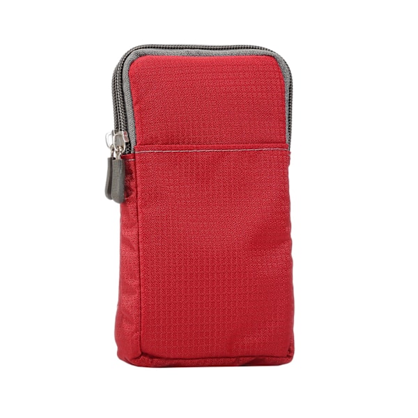 Mobiltelefonlomme med skulderstropp, skulderveske for menn, 6,9 tommers vertikal utendørs reise nylon mobiltelefon crossbody-veske (rød) large