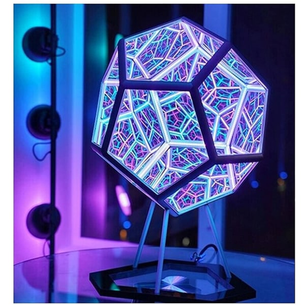Infinite Dodecahedron Color Art Light Usb Ladelampe Hjem Skrivebordsdekorasjon ,h