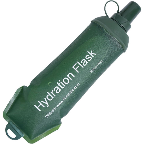 500ML Myk Flask, TPU Foldbar Løpehydreringsflaske, Myk Sammenleggbar Vannflaske for Hydreringspakke Sykling Maraton Løping Fotturer Green 500ml