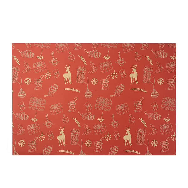 Presentpapper julklappspappersset (7-pack) kraftpapper julklappspapper 50x74 cm - återanvändbart presentpapper
