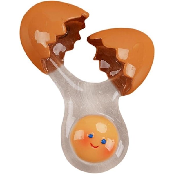 (hymyilevä kananmuna) Jääkaappimagneetti - Jääkaappimagneetti 3d Hartsi-jääkaappimagneetti, Söpö ruokamuotoinen paistettu kananmuna-juomamagneetti