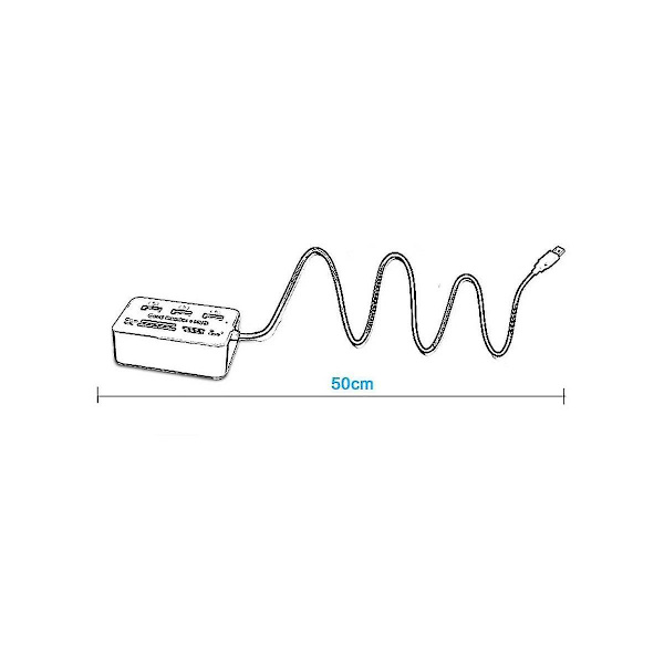 7 i 1 Bärbar Multifunktion 3 Portars USB-hubb 2.0 Splitter Combo Kortläsare Stöd Tf Sd M2 Sdhc
