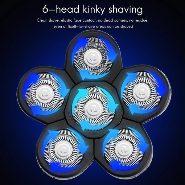 Elektriske barberhoder for menn, 6 blader, barberhoder, erstatning, h