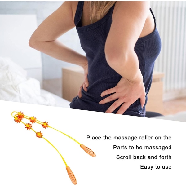 Rygmassage rullereb 5 stk. kropsrullereb Selvmasserende værktøj - Manuel massage rullestav til terapi aflastning Ryg Nakke Skulder