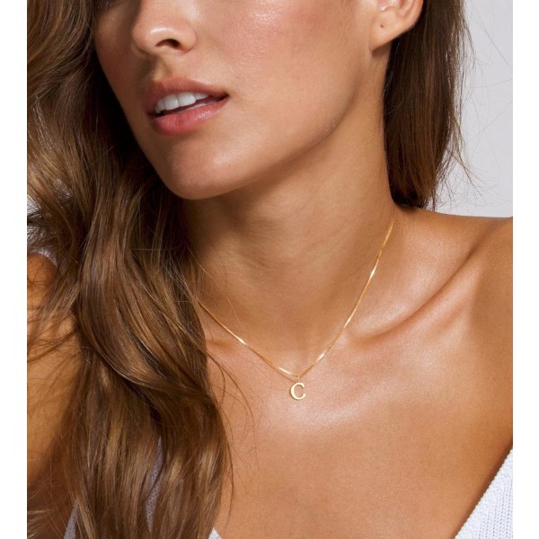Guld Initial Halskæder til Kvinder Piger, Dainty Guld Trendy Sød Personlig Monogram Navn Halskæde C C