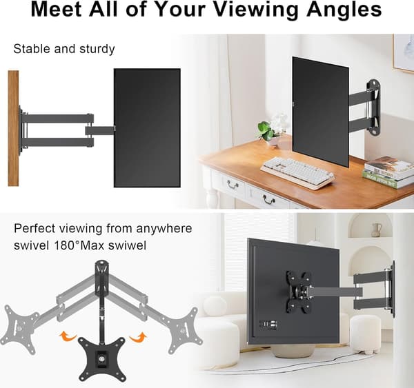 TV-väggfäste justerbart plattväggfäste TV-väggfäste stöder 15 graders lutning för 14-27 tums LCD LED-skärm