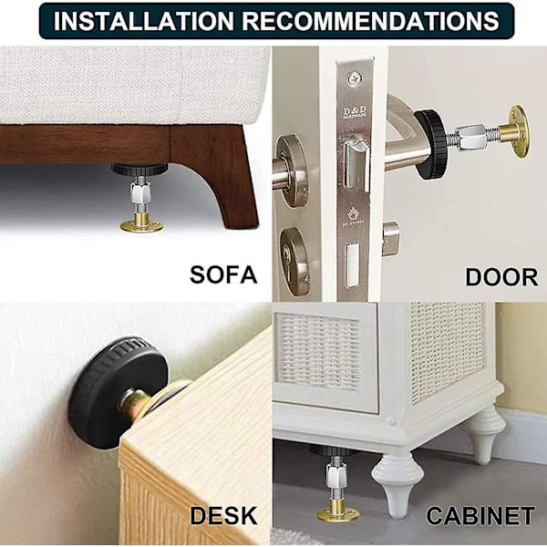 4 ställbara gängade sängramar Anti-shake verktyg Teleskopfäste, sänggavel plugg set Anti-shake fixer Anti-vibration fixeringar för hem möbler