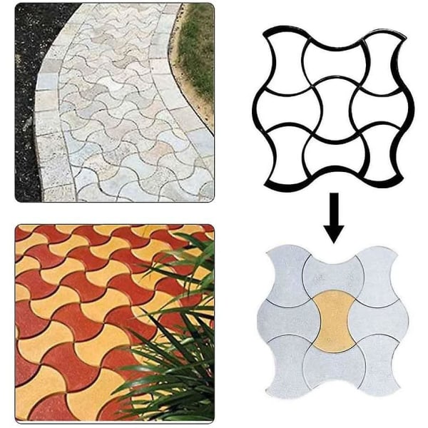 Trädgård trottoar mould, betong Stepping Stone Road manuellt göra asfaltläggare DIY Maker