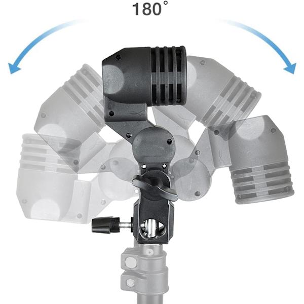 Studio Foto E27 Profesjonell Enkelt Lampholder Svingbar Sokkelpære med Paraplybrakett for Blitslys Belysning Monolight E27 Pære 1 Pack Single Bulb Socket