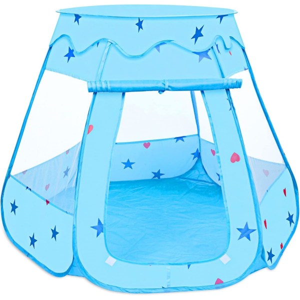Blå--ente legeplads til børn, 115 x 93 cm sammenfoldelig boldgrav, pop-up boldbassin, småbørnslegetøjsgaver med opbevaringspose (bolde medfølger ikke)