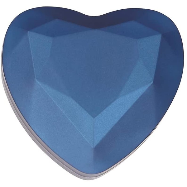 Hjerteformet ringgaveeske med LED-lys, fløyelsøredobber Smykkeetui med lys, til bryllup, bursdag og jubileum (blå-2 stk)