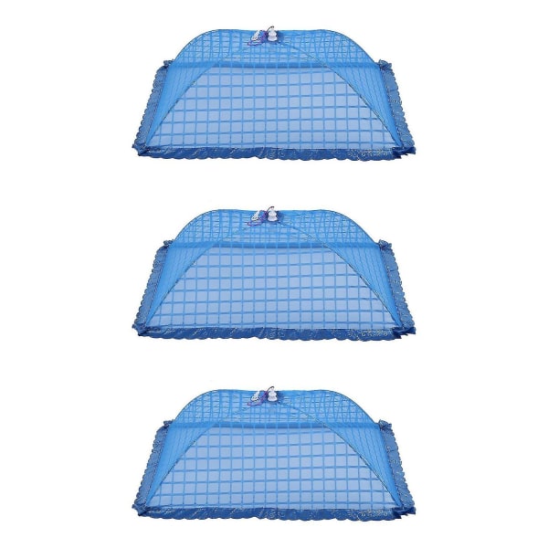 Set , jossa 3 mesh cover , ruokasuojaverkko, uudelleenkäytettävät ja taitettavat teltat 72x51 cm piknikille/b