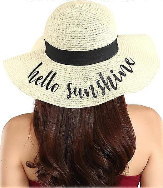 Broderede sommerhatte til brudefest - Slouchy solhatte til brudefest - Strand- og feriehat til kvinder