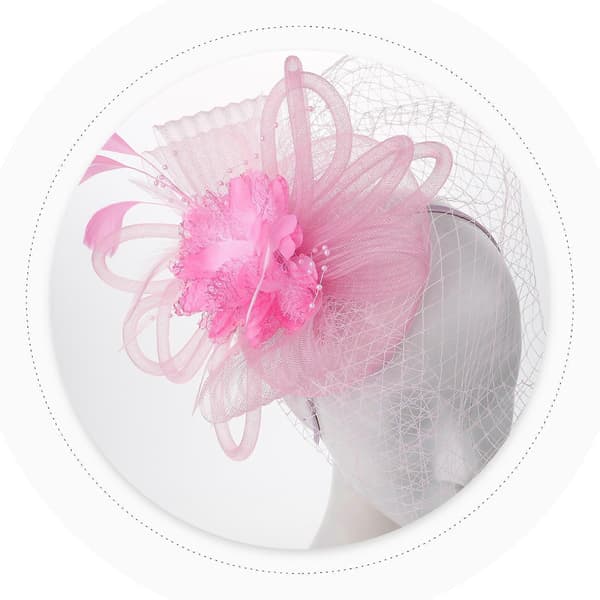 Teaparty Fascinatorhatt för kvinnor Rosa Håraccessoar