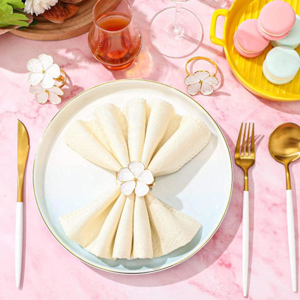 6 stk Blomsterserviettring, fl Serviett Les Serviett H Spisebord Dekking R For Wedd