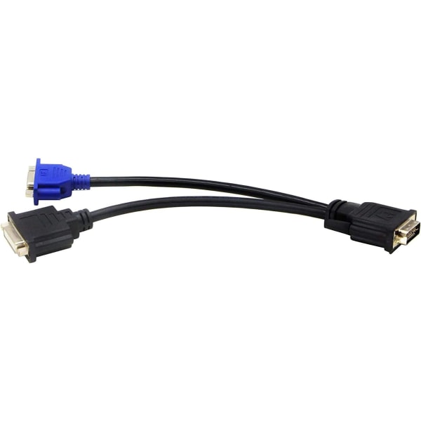 Wyse DVI-I -jakokaapeli - DVI-I(24+5) uros - DVI-D(24+1) ja VGA (HD15) naaras Vastaava kuin Wyse DVI Digital Y-kaapeli (DVI-I - DVI-D ja VGA)（9 I