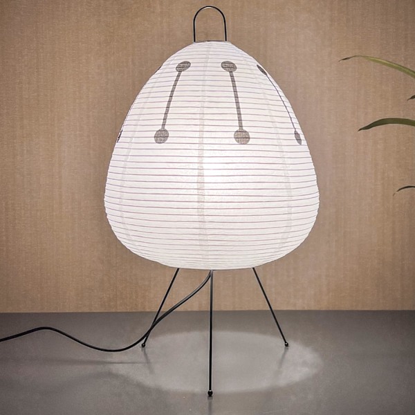 Nogyu2022 Noguchi Style Akari Lamp u2022 Japansk bordslampa i papper u2022 Inspirerad av Isamu Noguchi u2022 Rispapper u2022 Sänglampa (Bl Desk Lamp (Black/White)