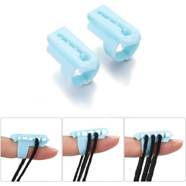 5 st Garnstyrningsfingerhållare i plast, Garnstyrningsfinger, Stickfinger Ring för virkning, Sticktillbehör