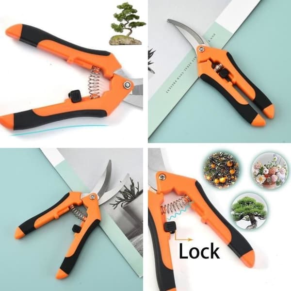 Grensax - Hög kvalitet - Ergonomisk - Låsmekanism - Orange - 17 cm